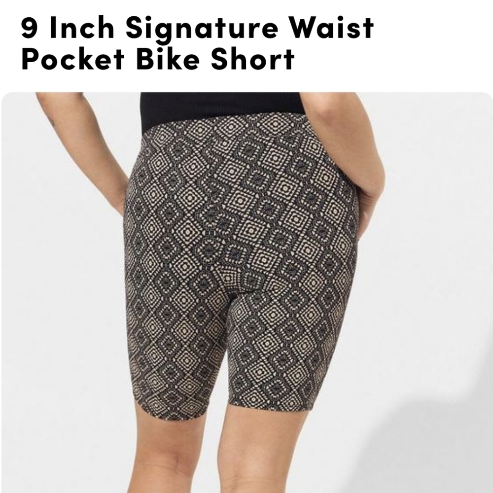 New Torrid Bike Shorts Black ditzy tribal print 9 Inch Size 1x or 2x - Picture 3 of 11